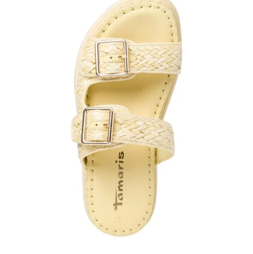 Tamaris Pantolette Flechtoptik gelb S12 1-1-27507-38