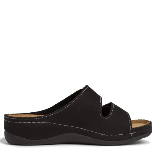 Tamaris Pantolette Leder Klettverschluss schwarz  1-1-27510-26