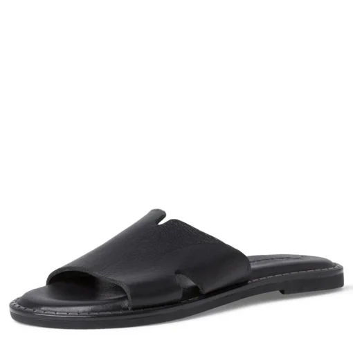 Tamaris Pantolette Leder TOUCHit Fußbett schwarz S12  1-1-27135-28