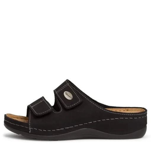 Tamaris Pantolette Leder Klettverschluss schwarz  1-1-27510-26