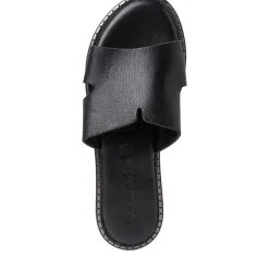 Tamaris Pantolette Leder TOUCHit Fußbett schwarz S12  1-1-27135-28