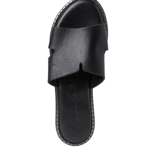 Tamaris Pantolette Leder TOUCHit Fußbett schwarz S12  1-1-27135-28