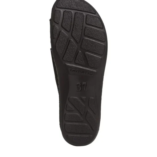 Tamaris Pantolette Leder Klettverschluss schwarz  1-1-27510-26