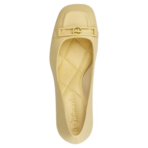 Tamaris Pumps karrèe Logo- Spange TOUCHit- Fußbett  gelb, schwarz S13 1-1-22416-20
