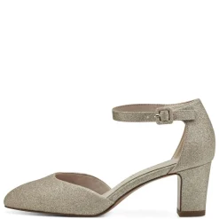 Tamaris Pumps Riemchen TOUCHit- Fußbett Glitzereffekt weiß, gold S13  1-1-24432-20