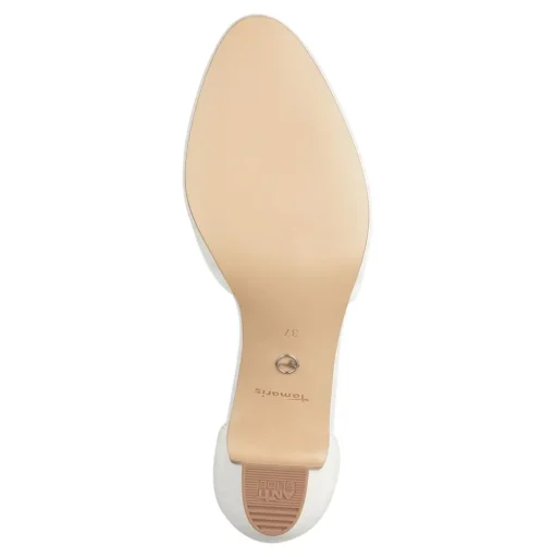 Tamaris Pumps Riemchen TOUCHit- Fußbett Glitzereffekt weiß, gold S13  1-1-24432-20