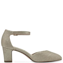 Tamaris Pumps Riemchen TOUCHit- Fußbett Glitzereffekt weiß, gold S13  1-1-24432-20