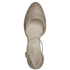 Tamaris Pumps Riemchen TOUCHit- Fußbett Glitzereffekt weiß, gold S13  1-1-24432-20