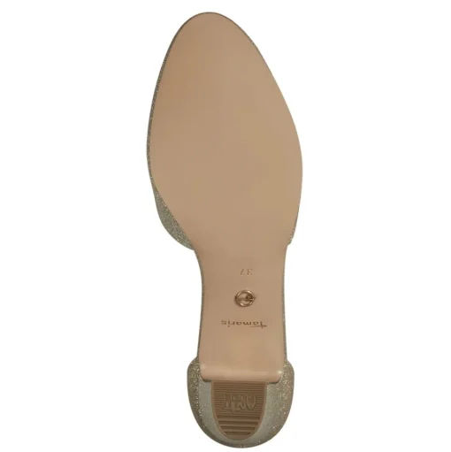 Tamaris Pumps Riemchen TOUCHit- Fußbett Glitzereffekt weiß, gold S13  1-1-24432-20