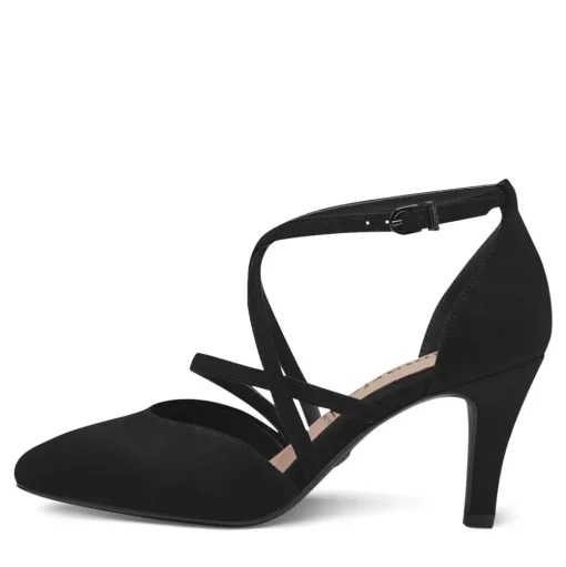 Tamaris Pumps Stiletto Vegan Riemchen schwarz S14 1-24404-42