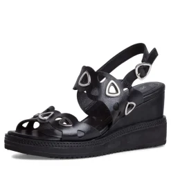 Tamaris Sandalette Keilabsatz Leder schwarz 1-1-28331-26