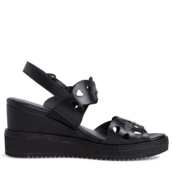 Tamaris Sandalette Keilabsatz Leder schwarz 1-1-28331-26