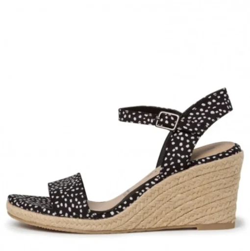 Tamaris Sandalette  Keilabsatz schwarz Punkte 1-1-28300-24