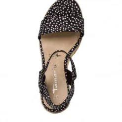 Tamaris Sandalette  Keilabsatz schwarz Punkte 1-1-28300-24