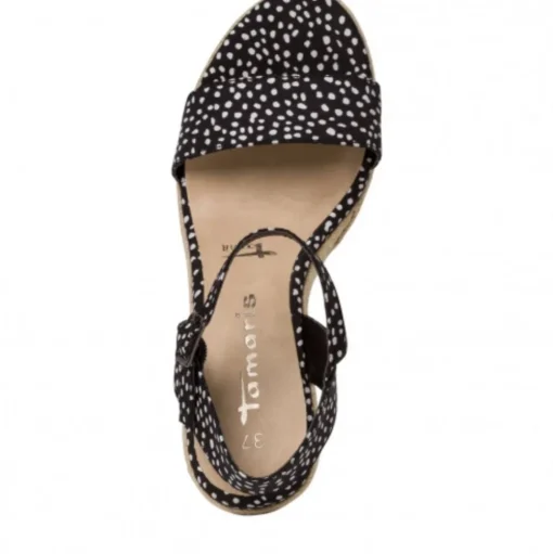 Tamaris Sandalette  Keilabsatz schwarz Punkte 1-1-28300-24