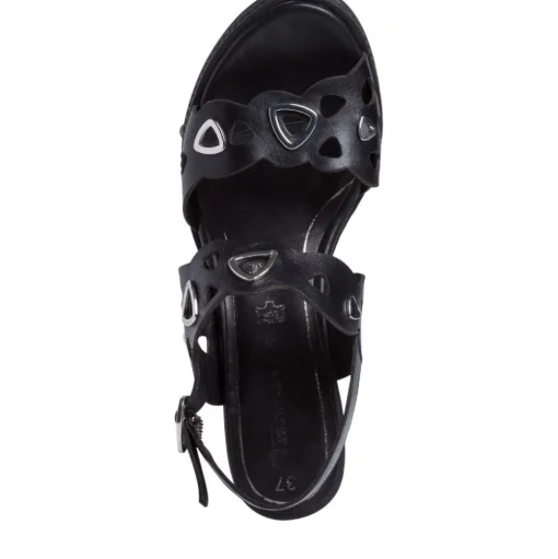 Tamaris Sandalette Keilabsatz Leder schwarz 1-1-28331-26