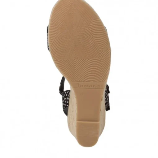Tamaris Sandalette  Keilabsatz schwarz Punkte 1-1-28300-24