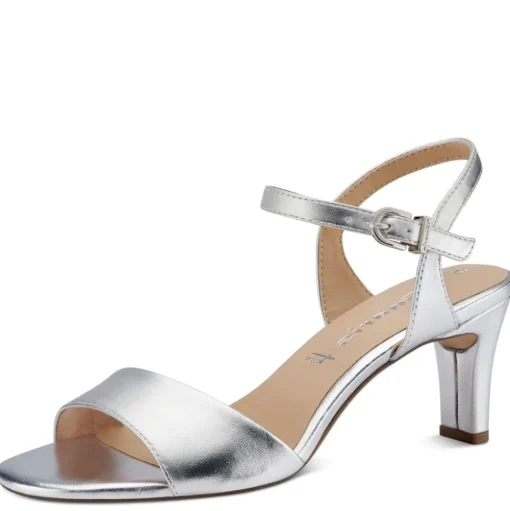 Tamaris Sandalette klassisch weiß silber S13  1-1-28008-20