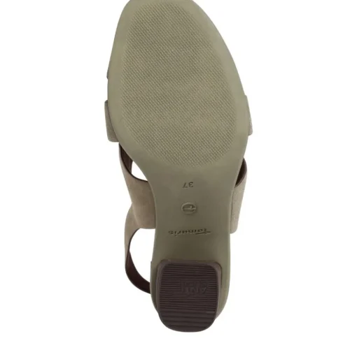 Tamaris Sandalette Leder Blockabsatz olive  1-1-28020-26