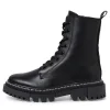 Tamaris Schnürstiefel Schnürboots Leder Wechselfußbett schwarz S23 1-25276-41