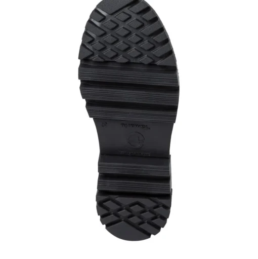 Tamaris Schnürstiefel Schnürboots Leder Wechselfußbett schwarz S23 1-25276-41