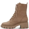 Tamaris Schnürstiefelette Leder Blockabsatz TOUCHit- Fußbett braun S23 1-25272-41