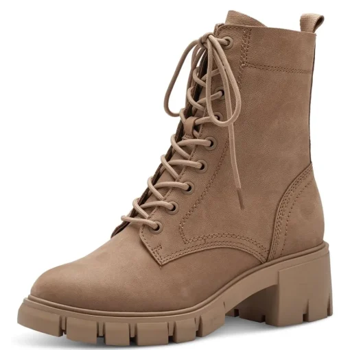 Tamaris Schnürstiefelette Leder Blockabsatz TOUCHit- Fußbett braun S23 1-25272-41