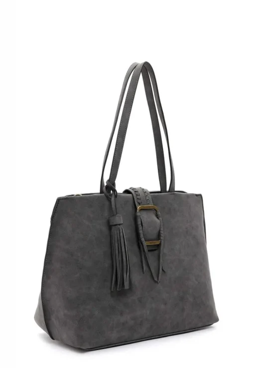 Tamaris Shopper Janina Zierschnalle Quaste grau S22 31795,840