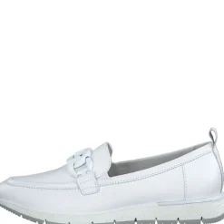 Tamaris Slipper Loafer Schlupfschuh Leder Wechselfußbett Kettendetail rosa, weiß S13 1-1-24711-30