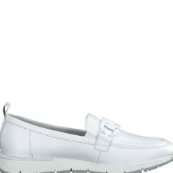 Tamaris Slipper Loafer Schlupfschuh Leder Wechselfußbett Kettendetail rosa, weiß S13 1-1-24711-30