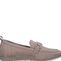 Tamaris Slipper Loafer Schlupfschuh Leder Wechselfußbett Kettendetail rosa, weiß S13 1-1-24711-30