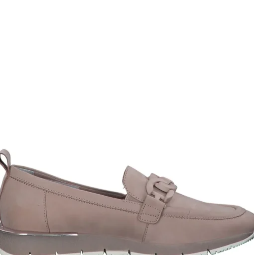 Tamaris Slipper Loafer Schlupfschuh Leder Wechselfußbett Kettendetail rosa, weiß S13 1-1-24711-30