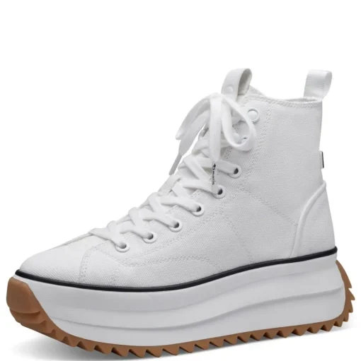 Tamaris Sneaker High Plateausohle Textil weiß, beige S13 1-1-25201-20