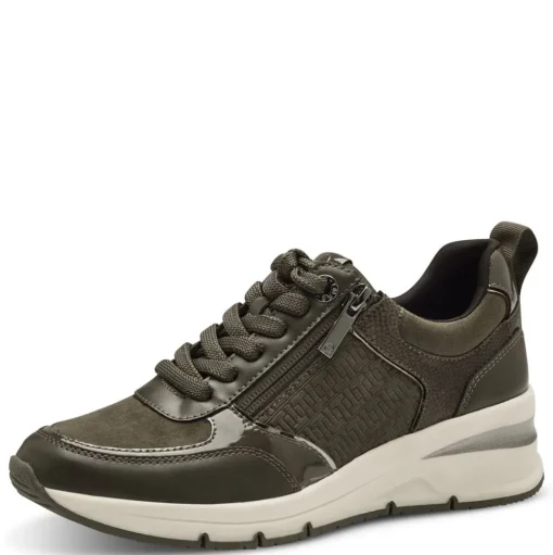 Tamaris Sneaker olive Reißverschluss Schnürung S24 1-23721-42