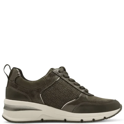Tamaris Sneaker olive Reißverschluss Schnürung S24 1-23721-42