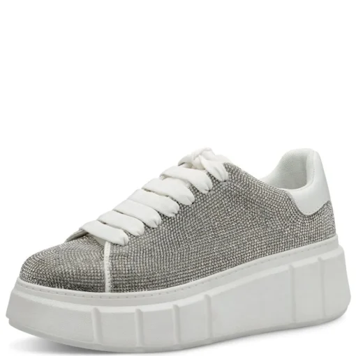 Tamaris Sneaker Strasssteine Plateausohle grau 1-23773-42