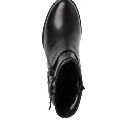 Tamaris Stiefelette Leder Zierschnallen hoher Blockabsatz TOUCHit- Fußbett schwarz S22 1-1-25384-29
