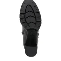 Tamaris Stiefelette Leder Zierschnallen hoher Blockabsatz TOUCHit- Fußbett schwarz S22 1-1-25384-29
